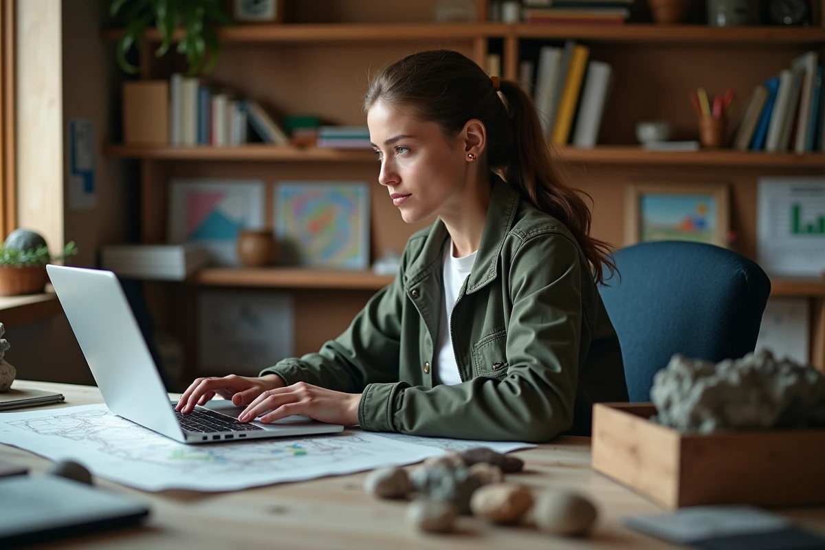 Jeune femme analysant des échantillons dans un bureau d