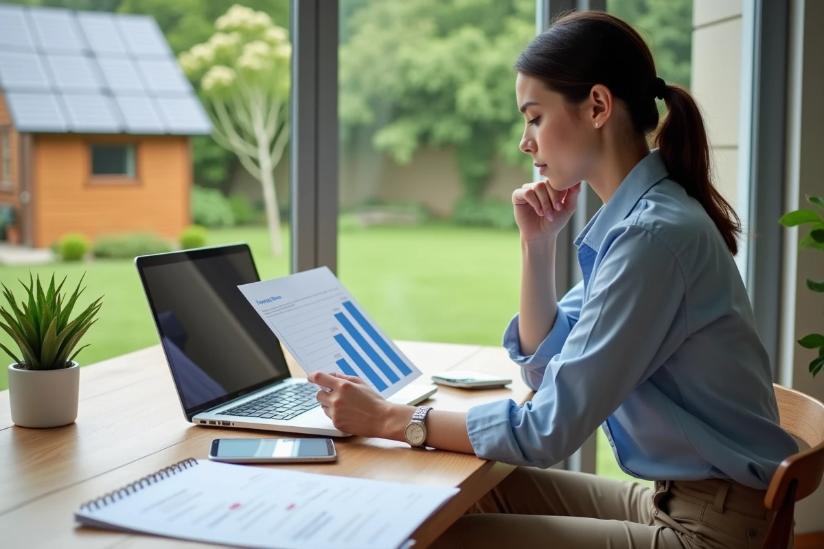 Jeune femme analysant un graphique sur l