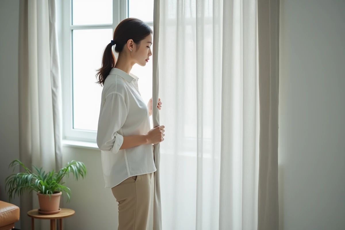 Utilisation de rideaux par les minimalistes